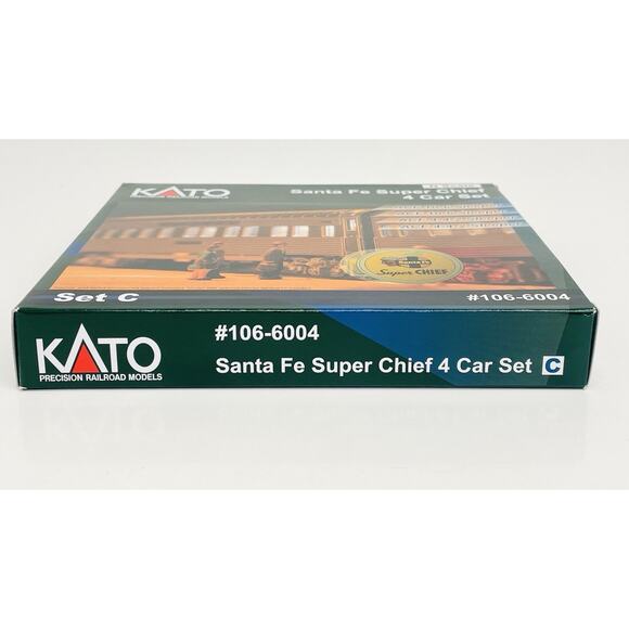 Kato N Santa Fe Super Chief *Lighted* 4 Car Add-On Set C 106-6004 New - Picture 6 of 8